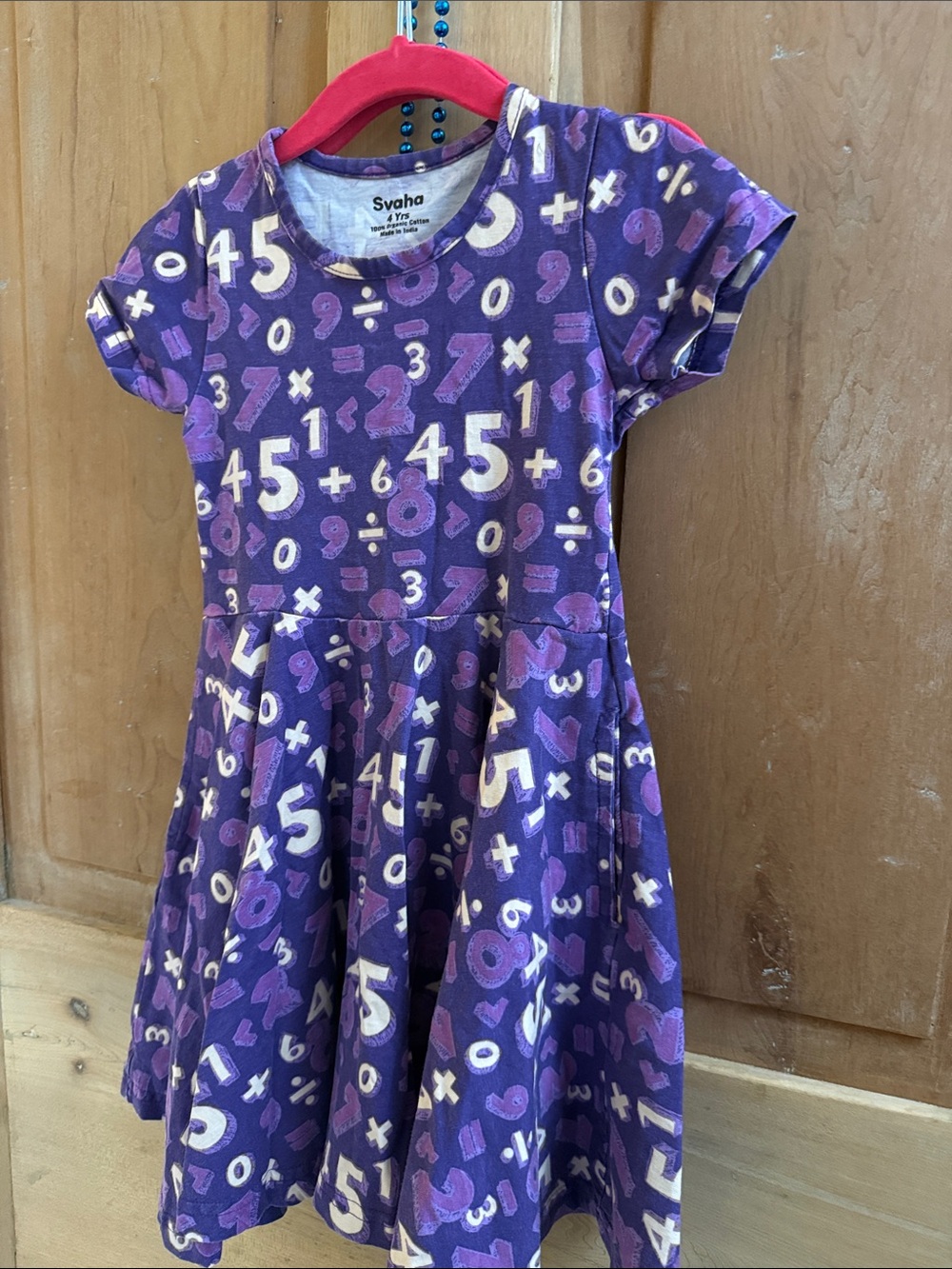 Svaha Purple Number-Print Girls' Dress